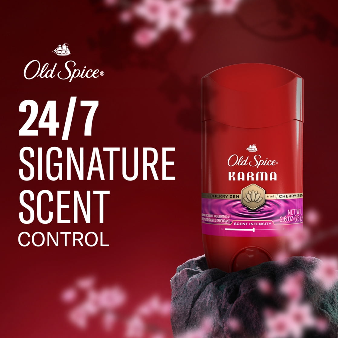 Old Spice Red Collection Invisible Solid Antiperspirant for Men, Karma Scent, 2.6oz