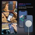 thumbnail image 3 of for iPhone X/XS Case - MagSafe Compatible, Slim Translucent Matte Skin Feeling Shockproof Protective Anti-Scratch Case, Dark Blue, 3 of 5