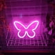 thumbnail image 5 of Mariposa Letrero De Neón Luz 5V Luz De Noche Led Atmósfera Pared Lámpara De Neón Decoración De Arte Para El Hogar Habitación De Los Niños Dormitorio Sala De Juegos Bar Fiesta,Pink Muyoka Hogar, 5 of 6