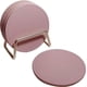 thumbnail image 1 of Zhuge Juego de 6 posavasos con soporte de metal, posavasos de cuero para bebidas con base de corcho, posavasos rosa, regalo de inauguración de la casa para la decoración del nuevo hogar, 1 of 5