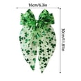 thumbnail image 3 of St. Patrick's Day Green and White Shamrock Print Hair Bow, st patricks day bows for hair, 1 Piece, 3 of 6