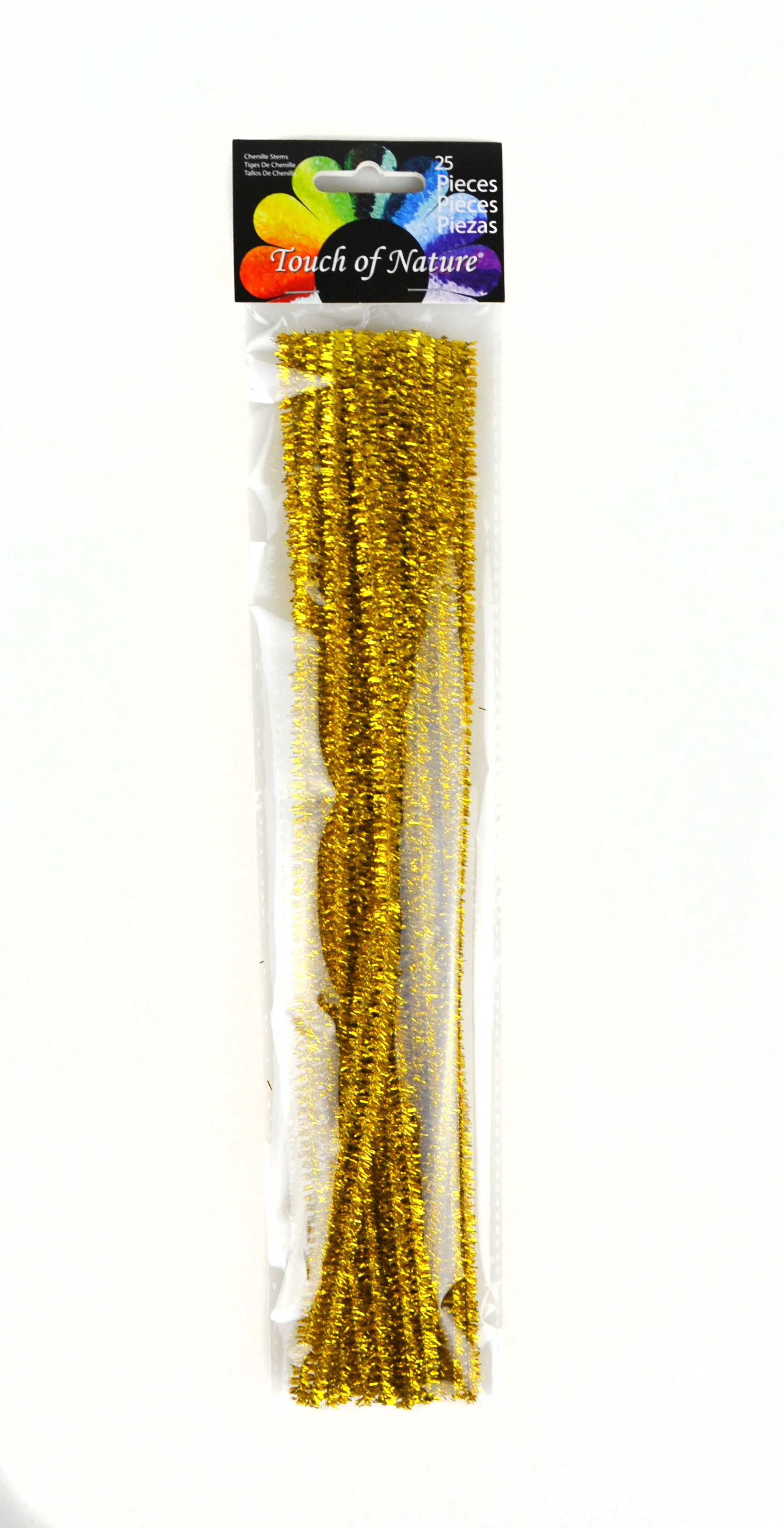 Box of 100 Gold Wired Tinsel Chenille Stems Craft Pipe Cleaners 12 x 3mm  1/8