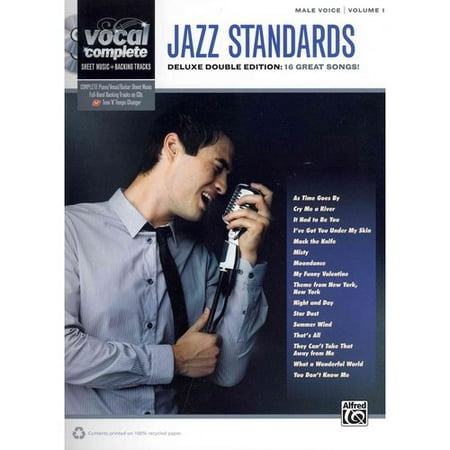 Jazz Standards Male Voice: Complete Piano/Vocal /Guitar Sheet Music Full-Band Backing Tracks