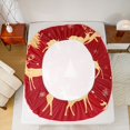 thumbnail image 5 of Homewish Christmas Reindeer Moose Twin Sheet Sets, Red Gold Cartoon Twin Fitted Sheet, Winter Xmas Tree Snowflake Flat Sheet, Lightweight Room Decor, 3-Piece, 5 of 7