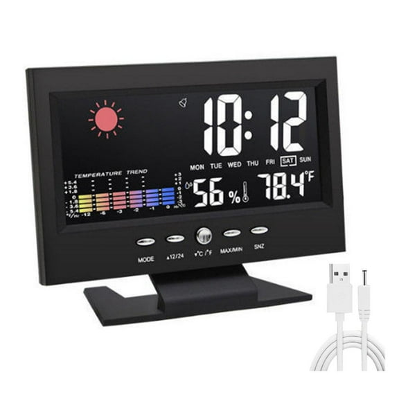 LED Large Digital Wall Desk Clock Desk Alarm Clock Week Temperature Date Y2C0