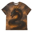 thumbnail image 5 of LAOLIUSN Men’s Dragon T Shirt 3D All Over Print Graphic Tee, Dark Fantasy Fire Dragon Face with Glowing Eyes, Short Sleeve Crewneck Streetwear Shirt S-4XL, 5 of 7