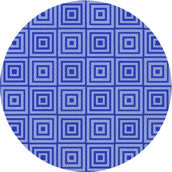 Ahgly Company Machine Washable Indoor Round Transitional Sky Blue Area Rugs, 3' Round