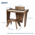 thumbnail image 5 of Piano digital ZIPPY Kids de 37 teclas con banco y cancionero, color nogal, 5 of 5