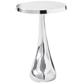 thumbnail image 2 of Modern Day Accents Recodo, Silver, Aluminum, Side, Home or Office, Curved Foot Leg, Table, Round Tabletop, 15" x 15" x 21", 2 of 5
