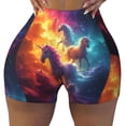 thumbnail image 2 of Lsque Dreamy Night Sky White Horse Pattern High Waisted Biker Shorts for Women-Tummy Control Fitness Athletic Workout Running Yoga Gym Shorts,Moisture-Wicking-XX-Large, 2 of 9