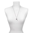thumbnail image 3 of Delight Jewelry Two-tone Butterfly with Hearts Silvertone Forever Bar Charm Necklace, 23", 3 of 4