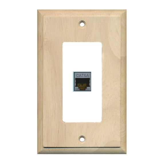 Ultra Spec Cables 1 Port Custom Keystone Wall Plate Unfinished Wood - Inner