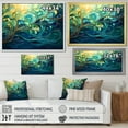 thumbnail image 4 of Designart "Gleaming Ink in Green and Yellow II" Abstract Framed Wall Art - Transitional Green Abstract Collages Hallway Framed Wall Art Decor, 4 of 6