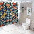 thumbnail image 7 of Fenyluxe Birds Flowers Silk Screen Shower Curtain with Hooks, Chic Modern Bathroom Decor, 100% Polyester, Various Sizes 60"x72, 7 of 7