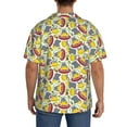thumbnail image 3 of Xecao Hippopotamus Men's Casual Short-sleeved Shirt, a button-up collared shirt with a pocket-Large, 3 of 5