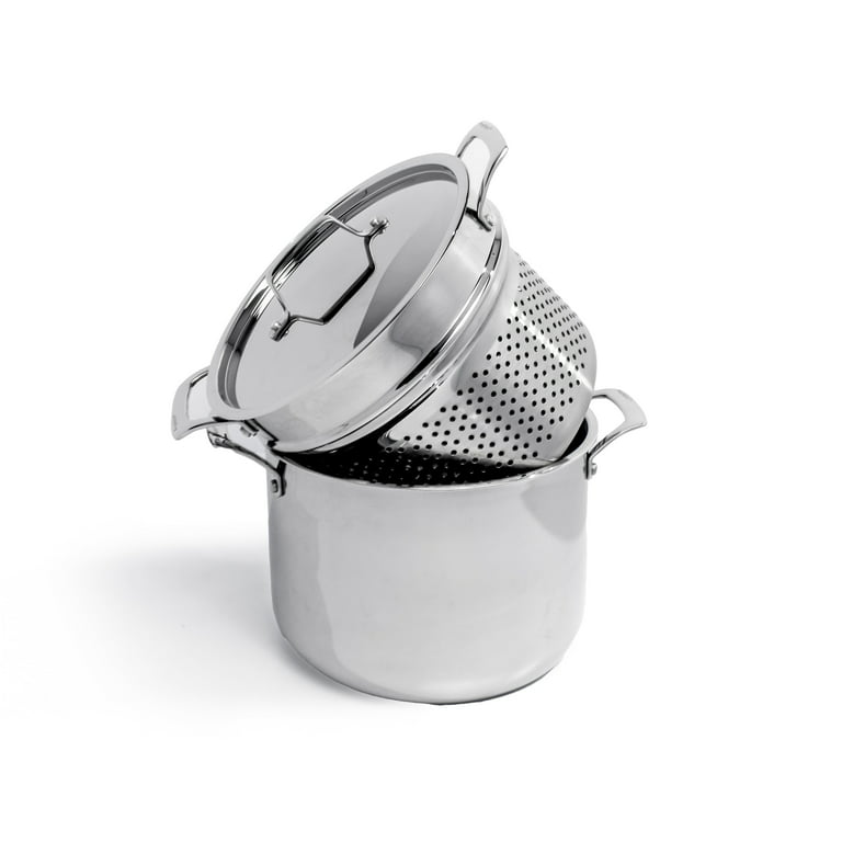 20 cup Stainless Steel Pasta Pot with Strainer Lid and Steamer Insert - On  Sale - Bed Bath & Beyond - 37451654