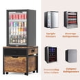 thumbnail image 4 of Aheaplus Heavy Duty Rolling Mini Fridge Stand with Drawer Storage & Sockets - Compatible with Mini Fridge & Microwave - for Dorm, Apartment, Office - Rustic Brown, 4 of 8