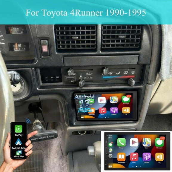 Molaner Car Radio for Toyota 4Runner 1990-1995 Android 13 Fit for Wireless CarPlay/Android Auto, 7" Touch Screen/GPS Navigation/Bluetooth/FM, 2 32G