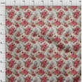thumbnail image 3 of oneOone Viscose Chiffon White Fabric Stripe|Leaves & Floral Artistic Dress Material Fabric Print Fabric By The Yard 42 Inch Wide, 3 of 4