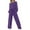 Purple, variant on Kaemgyyd Jumpsuits for Women Casual Loose off Shoulder Long Sleeve Romper Baggy Wide Leg Pants One-Piece Outfit with Pockets
