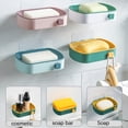 thumbnail image 1 of Worallymy caja de jabonera montada en la pared sin perforaciones soporte de bandeja de drenaje de 2 capas estante de almacenamiento para inodoro de baño Worallymy JD735808712, 1 of 7
