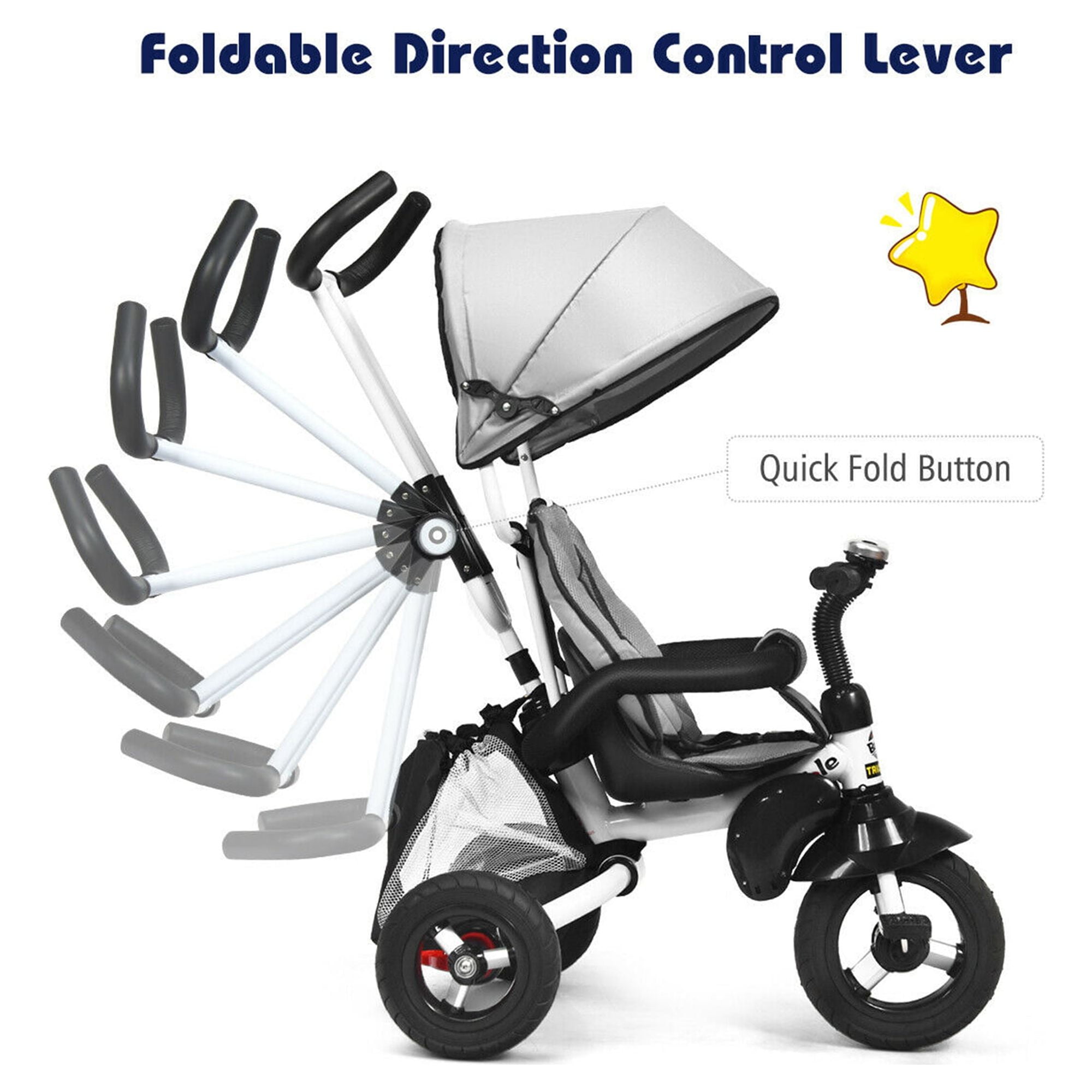 Gymax 6 In 1 Detachable Baby Tricycle with Canopy and Bag in Nepal at NPR 22260 Rating 5