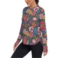 thumbnail image 2 of FORMRS Womens Long Sleeve Shirts UPF 50+ Sun Protection Quick Dry Fishing Hiking Tops, Size S-2XL, Vibrant Blooming Flowers, 2 of 8