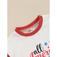 thumbnail image 6 of Suealasg 4th of July Baby Girls Romper Short Sleeve Letter Glasses Print Bodysuit Jumpsuit Newborn Boys Summer Independence Day Clothes 0-18 Months, 6 of 8
