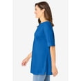 thumbnail image 3 of Woman Within Plus Size Perfect Cuffed Elbow-Sleeve Boat-Neck Tee, 3 of 6