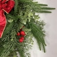 thumbnail image 5 of DAMAI Christmas Wreath for Front Door, Realistic Norfolk Pine Wreath with Velvet Bow Christmas Faux Wreaths with Red Berries for Front Door Mantel Window Wall Holiday Winter Home Decoration, 5 of 9