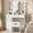 White-34.6"W, variant on VEANERWOOD Makeup Vanity with Lighted Mirror & Power Strip, Modern Vanity Table Set with 2 Drawer, for Bedroom Bathroom,Black