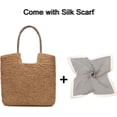 thumbnail image 3 of Kukuzhu Straw Tote Bag for Women Beach Summer Vacation Boho Rattan Handbags Large Woven Shoulder Purse, 3 of 8