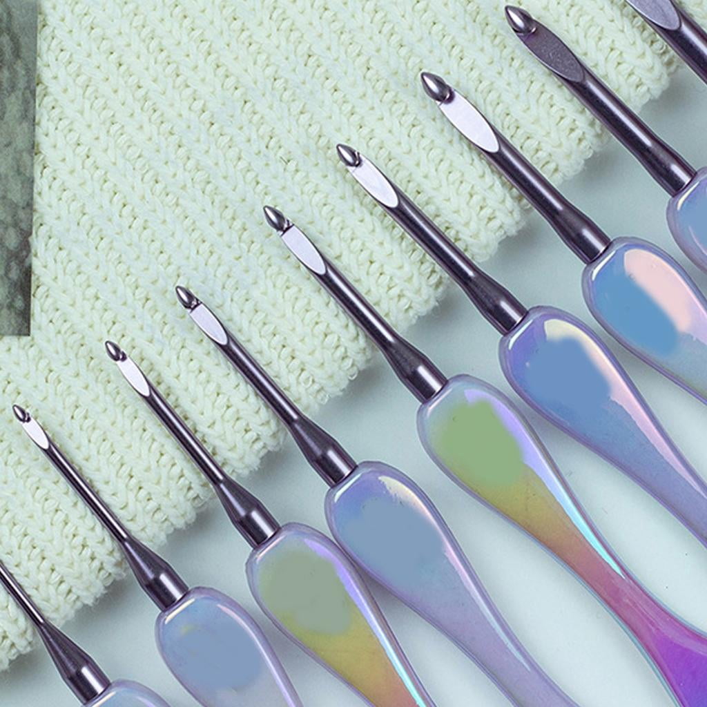 Giaone Sturdy Acrylic Crochet Hook Set Elegant Color Large Handle For Knitting And Crafting