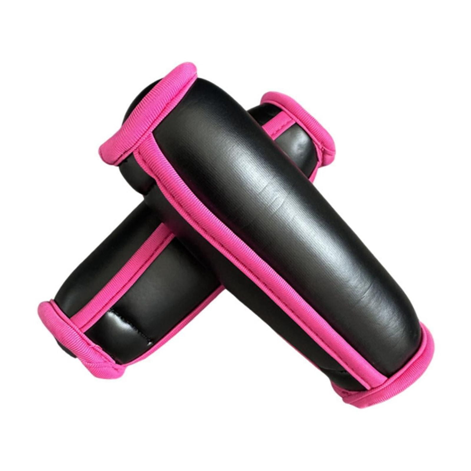 funtasica 2Pcs Handle Weights Soft Dumbbells Total 1lb Workout with Hand Strap Walking Weights for Cardio Mom Dad Women Men Gym Fitness Black Pink