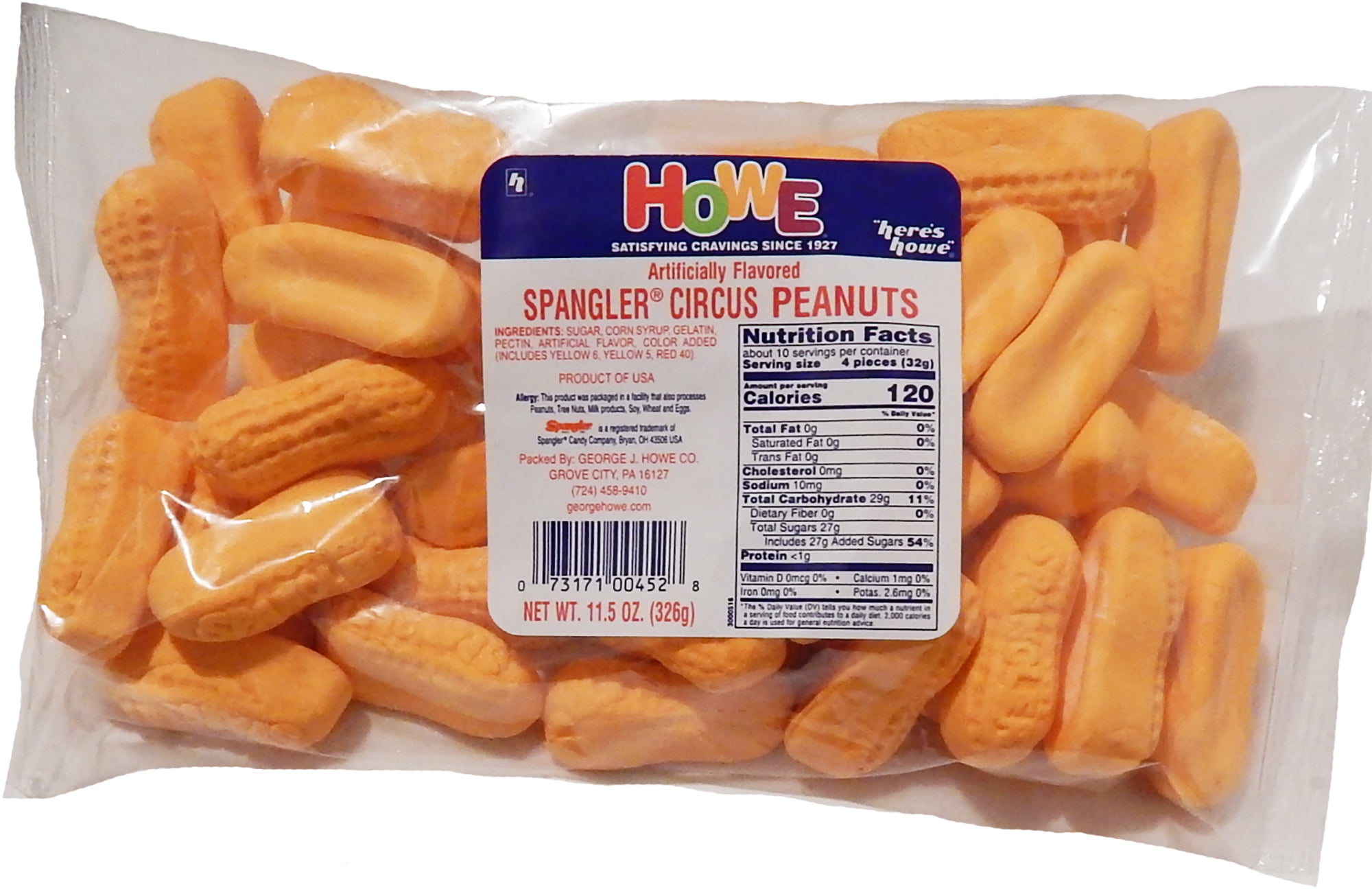 Howe Spangler Circus Peanuts Candy, 11.5 oz