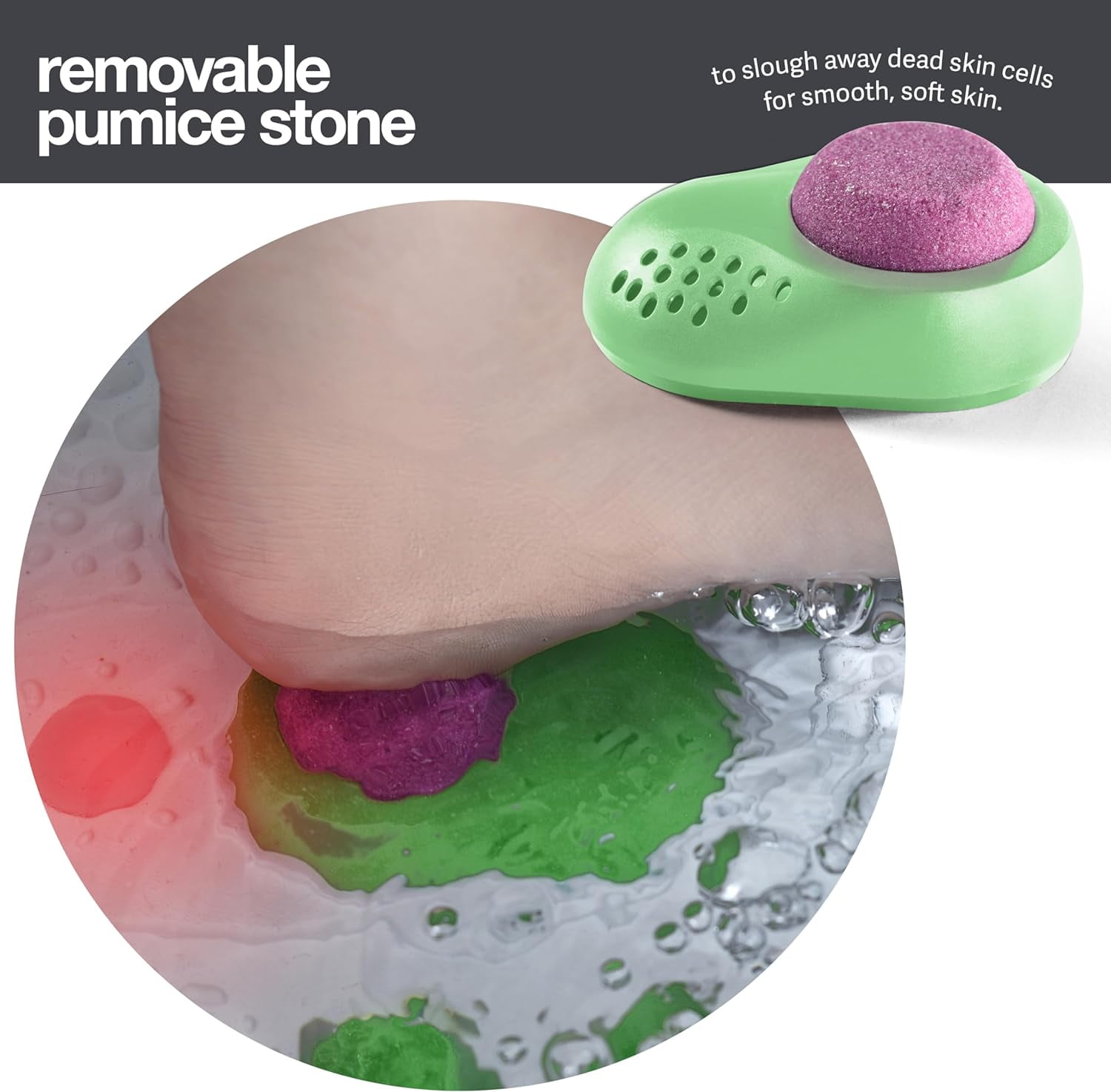 Medical King 5-in-1 Foot Massager with Heat, Jets, Remote-Control and Pumice Stone, Green (1 Piece)