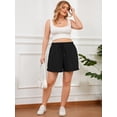thumbnail image 2 of SHOWMALL Women's Plus Size Activewear Shorts, Soft Cotton Lounge Shorts with Pockets & Side Slits, Black 2X Gym Shorts, 2 of 9