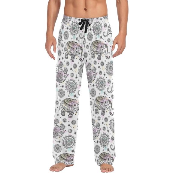 GZHJMY Elephant Pajama Pants for Men, Lounge Pants Lightweight Men Pajama Bottoms with Drawstring Pockets, Christmas New Year Birthday Gifts, X-Large
