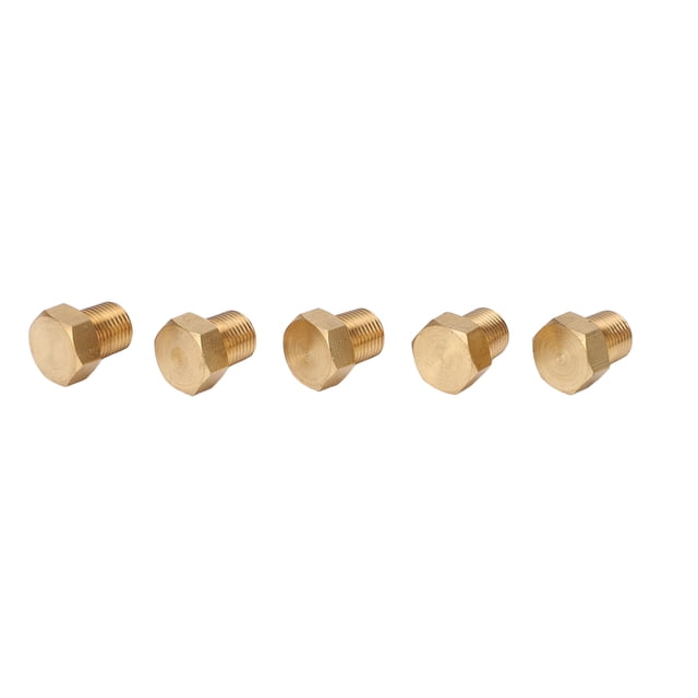 5 Uds Conector De Cabeza Hexagonal De Latón Macizo 1/8 NPT Rosca Macho Ajuste Universal Anticorrosión Para Coche