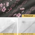 thumbnail image 4 of No Hook Spring Floral Shower Curtain with Snap in Liner Set, Vintage Bohemia Flowers Leaves Bows Black Waterproof Fabric Bathroom Curtains with See Through Top Window, Hotel Style Modern 60 x 72 Inch, 4 of 9