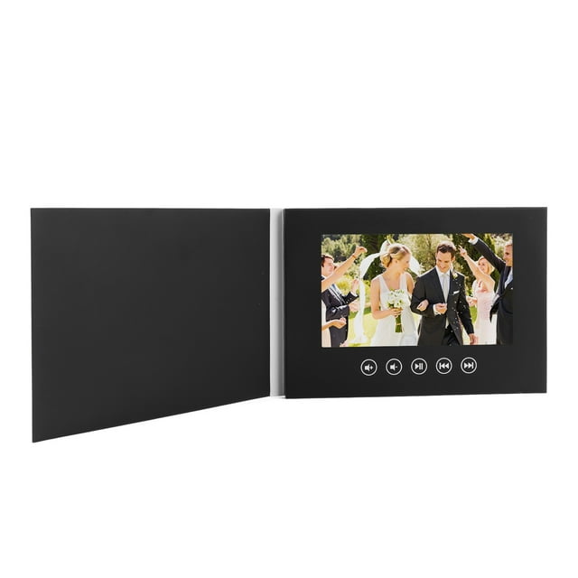 Video Greeting Card, Video Brochure with LCD Display, Upload Your Own, Electronic Greeting Card with Stickers for Weddings Anniversaries Christmas Advertisements
