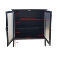 thumbnail image 4 of Kings Brand Furniture Simple 2 Door Wood/Glass Accent Cabinet, Black, 4 of 8