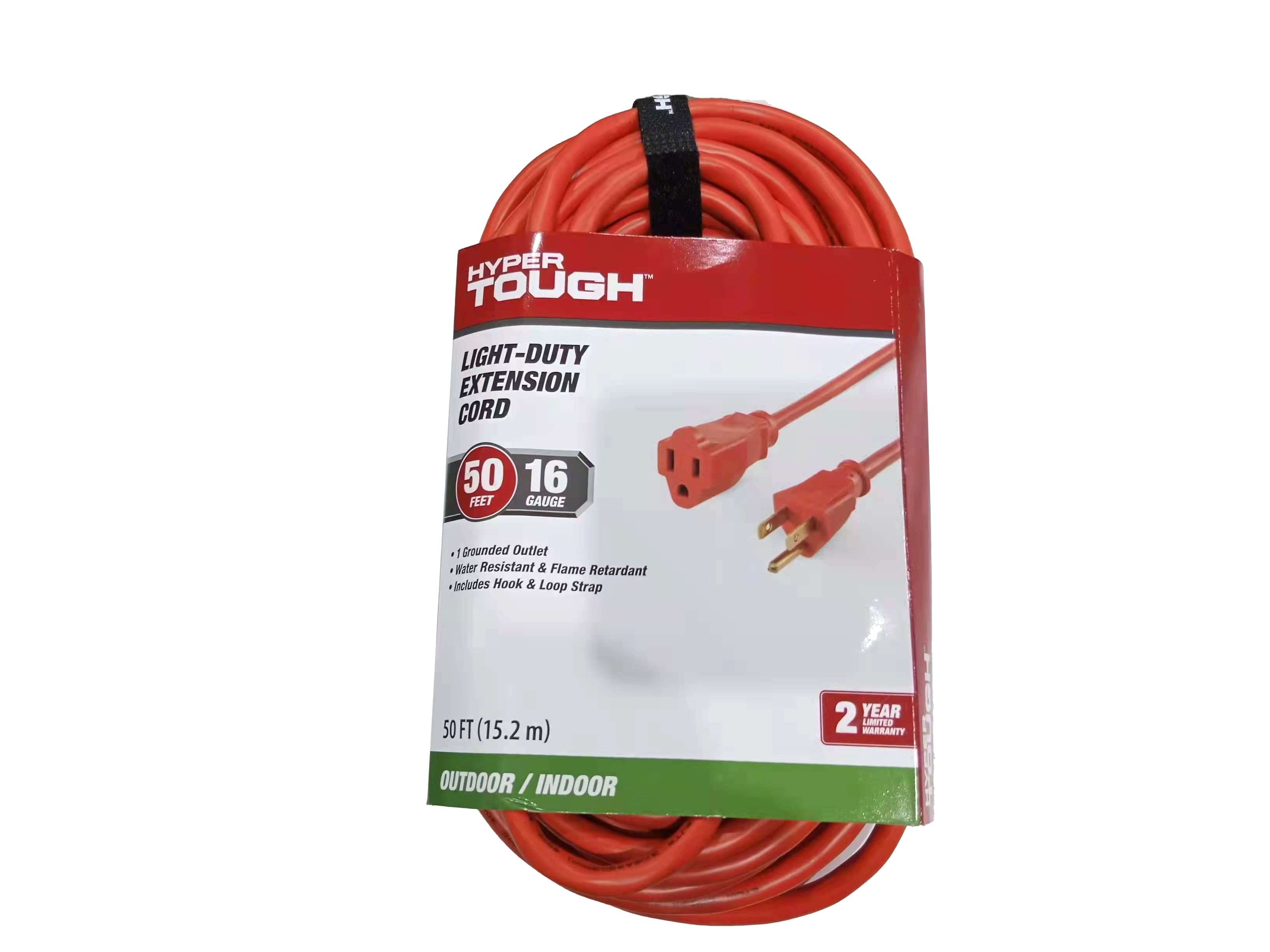 (5 pack) Hyper Tough 50FT 16AWG 3-Prong Orange Single Outlet Outdoor Extension Cord - 125V, 13A