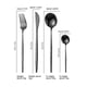 thumbnail image 2 of Juego de cubiertos resistentes de 4 piezas, cuchillos, tenedores, cucharas de calidad alimentaria, mango grueso de cocina, apto para lavavajillas, 2 of 5