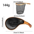 thumbnail image 3 of Wooden Fly Fishing Landing Net - Rubber Ghost Mesh & Release for Gentle Catch & Release - Trout Bass Net with Ergonomic Handle - Tear Drop Design, 3 of 7