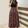 thumbnail image 1 of TIMIFIS Robe Maxi d'Halloween pour Femme à Manches Courtes, Col Ras du Cou, Taille Haute, Longue et Fluide, Robe Tendance à Motif pour Fête, Robe d'Automne Automne/hiver, 1 of 5