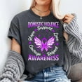 thumbnail image 3 of Domestic Violence Awareness Love Support Purple Butterflies Unisex T-Shirt, Sizes S-5XL, Gategoo, 3 of 5