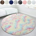 thumbnail image 7 of SAYFUT Ultra Soft Area Rug, Non-Skid Fluffy Diameter 48in/ 63.78in/ 72in Round Tie-Dyed Fuzzy Indoor Large Faux Fur Rugs for Living Room Bedroom Nursery Decor Furry Carpets, 7 of 7