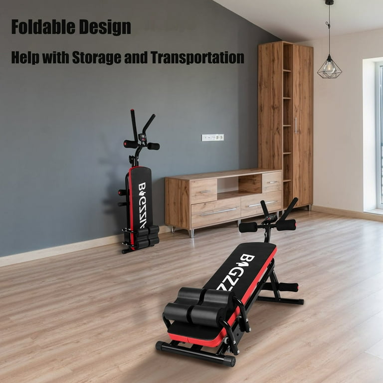 Bigzzia Ab Exercise Bench, Abdominal Workout Machine Foldable Sit