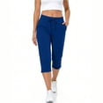 thumbnail image 5 of Vibrex Women's Yoga Capris Pants High Waist Leggings Crop Straight Leg Athletic Exercise Workout Capris Womens Solid Color Sports Pants with Pocket, 5 of 8
